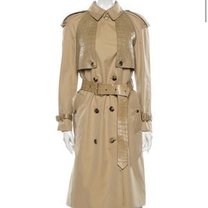 BURBERRY 2019 Alligator Paneled Trench Coat NWT